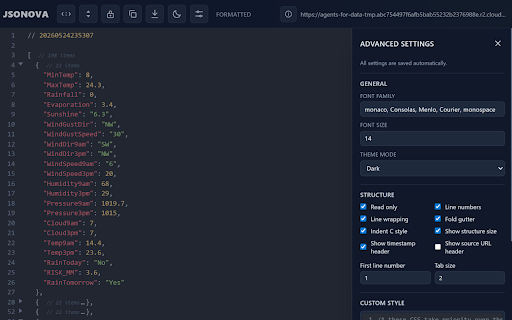 JSONOVA - JSON Formatter and Viewer :: Displays and formats JSON directly in the current tab.