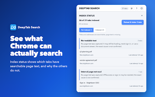 Deep Tab Search: Search Tab Content :: Search open tabs by title, URL, or full page text. Find words and passages inside tab content, privately and locally in Firefox.