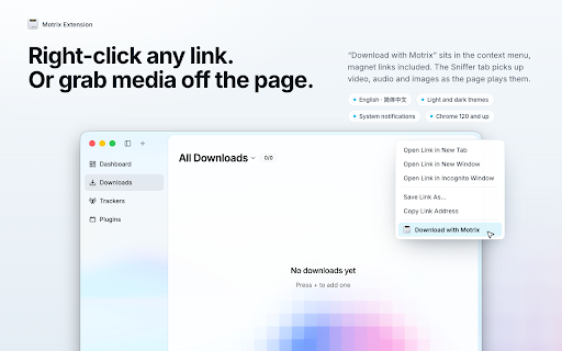 Motrix Extension :: The official Motrix browser extension. Send downloads to Motrix.