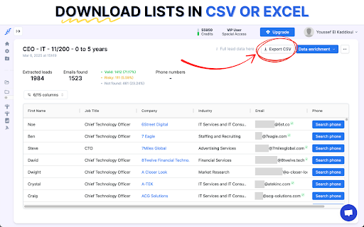 Scalelist :: Create better prospect lists faster, find verified emails & phones, and export clean data for your CRM or outreach tools.