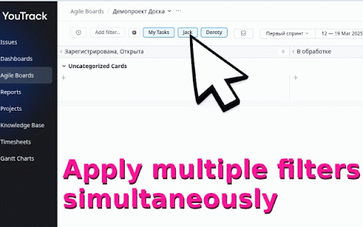 YouTrack Quick Filters Extended :: Quick filters, import/export, and days-in-status tags for YouTrack Agile Boards.