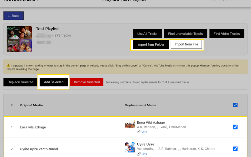 YouTube Music :: Chrome extension for YouTube Music with utilities to remove unavailable tracks, find replacements, and more.
