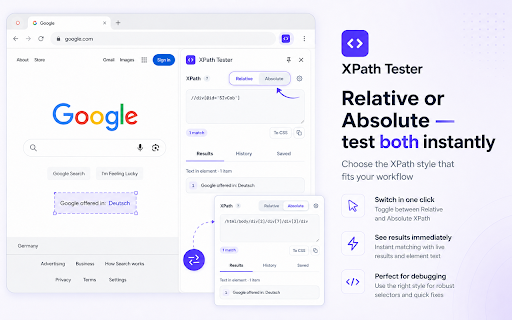 XPath Tester :: Use XPath Tester to build & check xpath expressions, css selectors, selenium xpath — instant selector finder and helper.