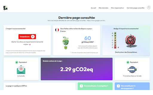 GreenScore :: GreenScore mesure l’empreinte carbone des sites web par utilisateur et organisation.