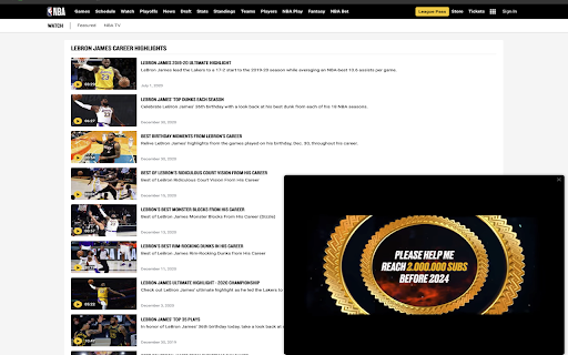 Lebron Corner :: Toggle the switch in the pannel to actiavte Lebron James highlights in the corner.