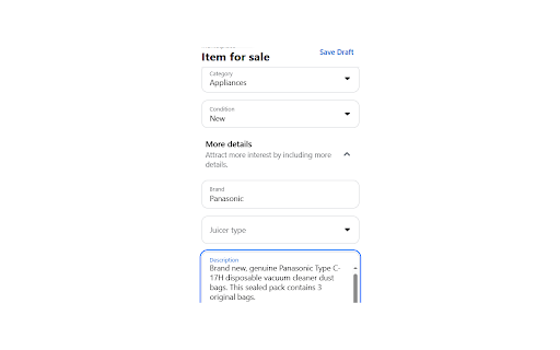 Marketplace AI Lister :: Generate Marketplace listings with AI. Upload a photo and get title, price, description, and category auto-filled in seconds.