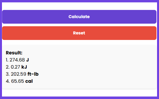 Potential Energy Calculator :: Official Chrome Extension for Potential Energy Calculations