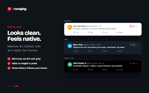 Xnnoying: One-Click Block & Mute on X/Twitter :: Make X/Twitter less annoying. Block and mute in one click. Restore previous Timeline states.