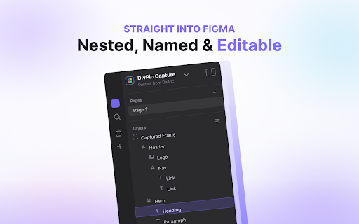 DivPic :: Capture screenshots of HTML elements with ease. Select any element on the webpage and save or copy the screenshot instantly.