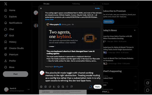 Founder X Worker :: Analyze individual X posts and draft useful replies using your own Gemini API key. Human approval always required.