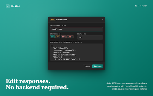 Mockbird :: Intercept and mock API requests in real-time without touching code