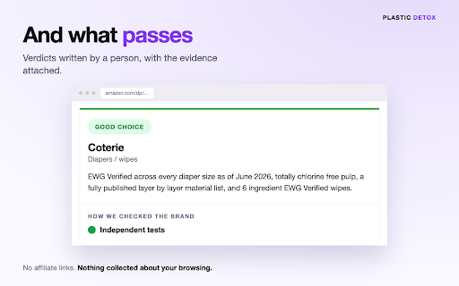 Plastic Detox Product Check :: Our researched verdict on Amazon listings: formula, packaging, recalls and lawsuits, independent tests.