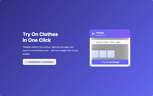 FitMagik - Virtual Try-On :: Try on clothes from any product page with AI. One click to see how products look on you.
