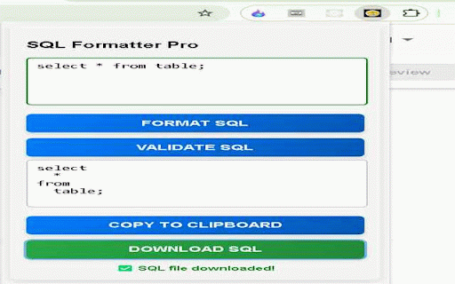 SQL Formatter Pro :: Effortlessly format, validate, and copy SQL queries with SQL Formatter Pro! 🔥 Optimize queries easily.Try now!