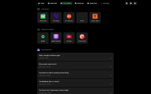 Start Page HQ :: Replace your new tab with a customizable dashboard — 50+ widgets for feeds, productivity, dev tools, and AI