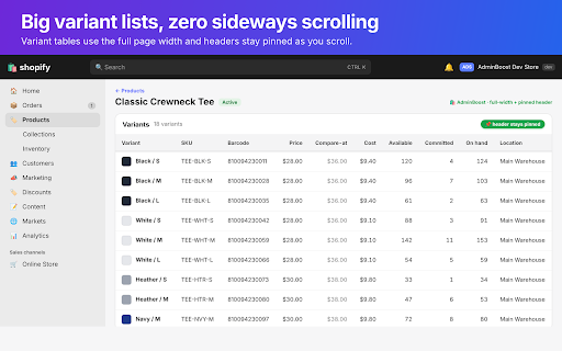 AdminBoost: Full-Width, Order Filters & Counts for Shopify :: Fix Shopify's admin: full-width layout, one-click order filters, and live order/product counts. 100% free.