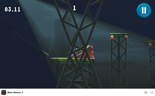 Moto Maniac 2 - Perform stunts and conquer challenging obstacles! :: Conquer thrilling nighttime bridges in Moto Maniac 2, a 2D bike stunt game full of obstacles!