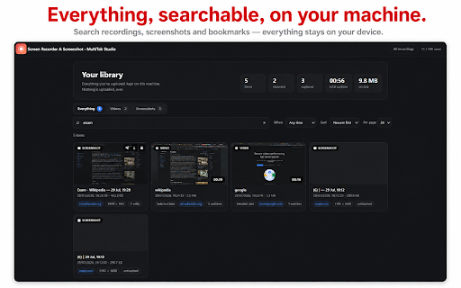 Screen Recorder & Screenshot - MultiTab Studio :: Record one tab, several tabs, a window or your whole screen as one continuous video. Plus region screenshots with a full editor.