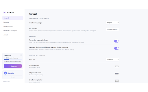 MeetLive - AI Meeting Notes & Translation :: Real-time transcription, live translation and AI notes for Google Meet, Zoom, Teams, Webex & YouTube. No bot joins your call.