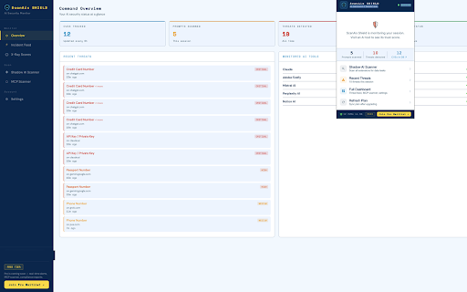 ScanAix :: Trust scores for AI tools, prompt injection warnings, PII detection, and shadow AI scanning — analyzed locally in your browser.