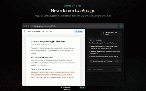 Constella: AI Paper & Research Assistant :: AI sidebar for reading papers, articles & PDFs. Clip highlights, chat with your research, and recall saved notes, all in one place.