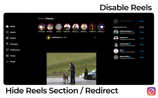 NoGram – Block Reels, Explore & Stories :: Block addictive Instagram content instantly with this extension.