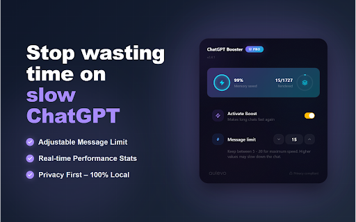 ChatGPT Slow Fix - Speed Booster :: Eliminate browser lag in long ChatGPT conversations by rendering only the last N messages.