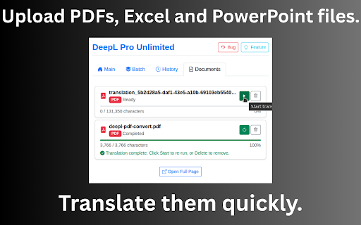 DeepL Pro Unlimited – Long Texts Without Limits :: Translate unlimited long texts with DeepL. Automatically split content into blocks, batch translate, and download results.