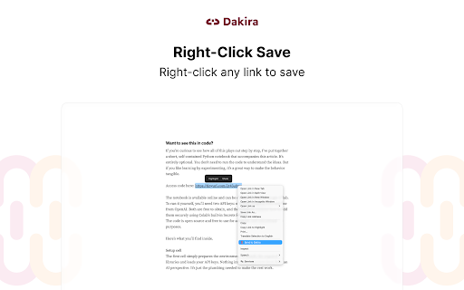 Dakira :: Your digital memory — Save URLs to Notion with tags and notes