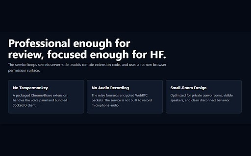 HF Convo Voice Chat :: Adds authenticated voice chat to Hack Forums convo pages.