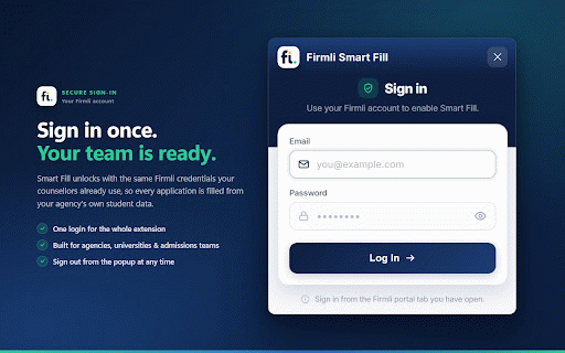 Firmli AI Smart Application Fill :: AI-powered application form autofill for education agencies, universities, and admissions teams.