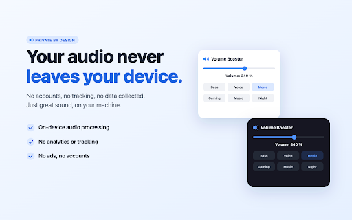 Volume Booster — Boost Sound Up to 800% :: Boost any tab's volume up to 800% with sound presets and a 10-band equalizer. Crystal-clear, distortion-free, fast, and private.