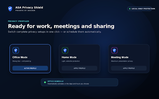 ASA Privacy Shield – Chat Blur :: Blur messages, names, photos and previews on WhatsApp Web with local-only privacy controls and presentation mode.