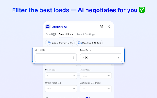 LoadOps AI :: Dispatch Smarter with LoadOps! All your load search, calls, emails & RTS Pro — in one powerful AI-powered extension.