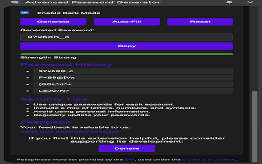 Advanced Password Generator :: Generate secure passwords/passphrases with customizable options, along with integrated right-click menu options for quick use.