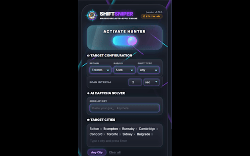 ShiftSniper — Amazon Warehouse Job Hunter :: This Extension Books Amazon Warehouse Shift Automatically