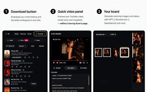 Suno Board - Video Creation :: Turn every generation into a music video in seconds.