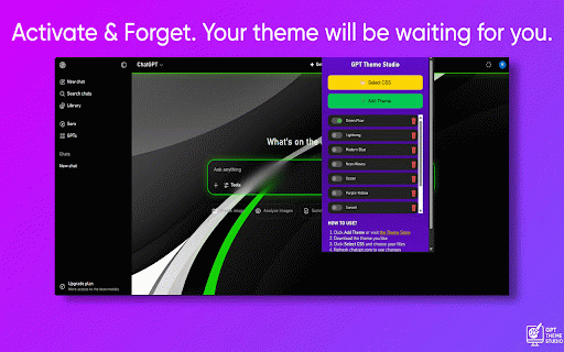 GPT Theme Studio : ChatGPT Theme Editor :: Your ChatGPT, your style. Unleash custom themes.