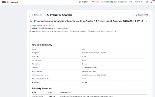 Tatemono IQ :: Extract and structure property data from major Japanese real estate listing sites for professional investment analysis.
