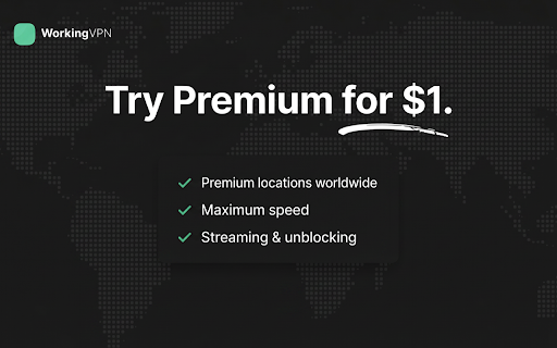 WorkingVPN - Fast, Free & Private VPN Proxy :: Free VPN proxy. Unblock websites, hide your IP, browse fast and private. One click. Works where other VPNs get blocked.