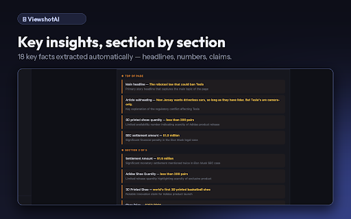 ViewshotAI :: AI-powered full-page screenshots — capture, annotate, analyse with Claude AI, crop, highlight and share with one click