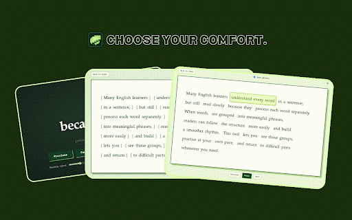 TempoLeaf - English Phrase Reading Trainer :: Read English in phrase chunks with focused playback, page marking, and instant definitions.