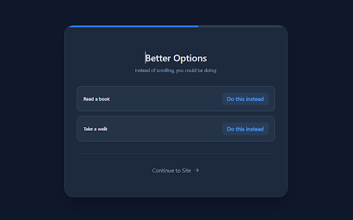 SurfBreak :: Reclaim focus with a mindful friction funnel. Break habit loops, block distractions, and stay intentional while browsing.