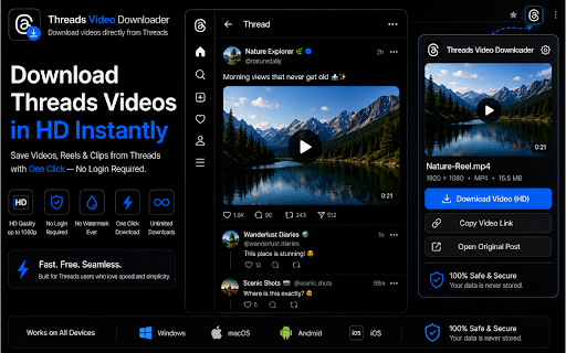 Threads Video Downloader :: Download videos from Threads.net in HD quality with one click.