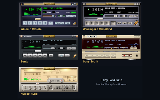 NeoAmp — Music Player & Visualizer :: A Winamp-style player with a real EQ + WMP/MilkDrop music visualizations, overlaid on YouTube Music and Spotify.