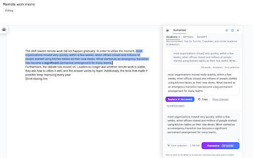 Grubby: AI Humanizer - Humanize AI Text Anywhere :: Grubby is an AI humanizer for your browser. Humanize AI text in place on any page, in three modes. Free to start.