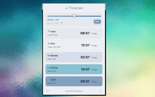 Timezee :: Quickly compare timezones in a simple popup and options page.