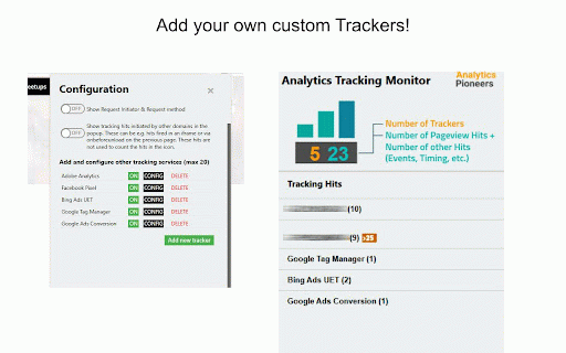 Instant Tracking Monitor for Google Analytics :: Show Analytics hits & tracking errors in the extension Icon hits.