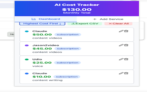AI Cost Tracker :: Track your AI service costs and subscriptions