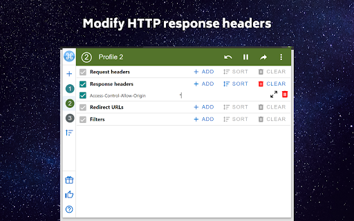 ModHeader - Modify HTTP headers :: Modify HTTP request headers, response headers, and redirect URLs